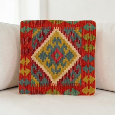 Afgán Kilim párnahuzat 40x40 kézi készítésű párna