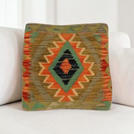 Afgán Kilim párnahuzat 40x40 kézi készítésű párna