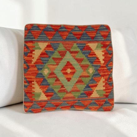 Afgán Kilim párnahuzat 40x40 kézi készítésű párna