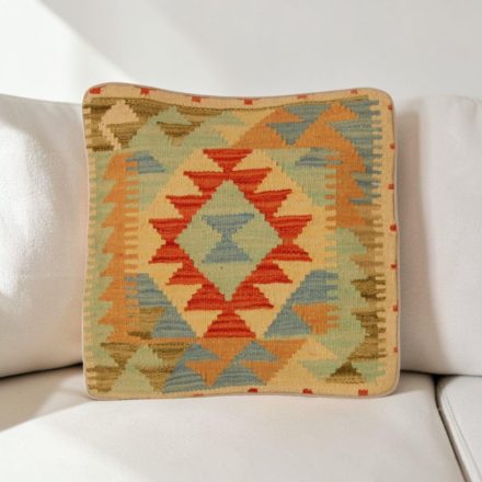 Afgán Kilim párnahuzat 40x40 kézi készítésű párna