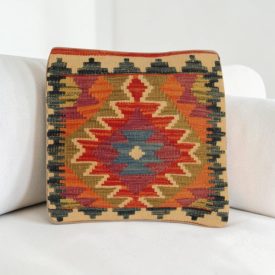 Keleti párna 40x40 kézi készítésű Kilim párnahuzat