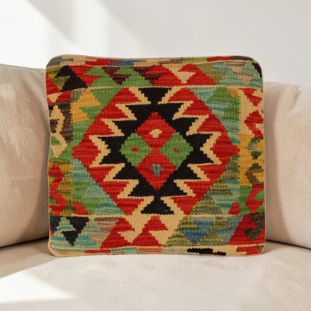 Keleti párna 40x40 kézi készítésű Kilim párnahuzat