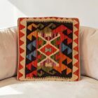 Keleti párna 40x40 kézi készítésű Kilim párnahuzat
