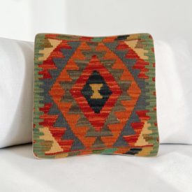 Keleti párna 40x40 kézi készítésű Kilim párnahuzat