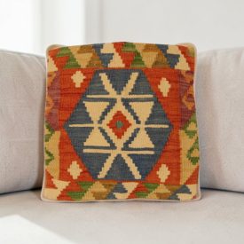Kézi készítésű Kilim párnahuzat 40x40 afgán párna