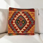 Kilim párnahuzat 40x40 kézi készítésű etnikai párna