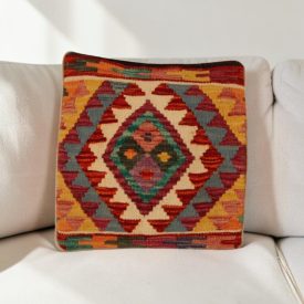 Kilim párnahuzat 40x40 kézi készítésű etnikai párna