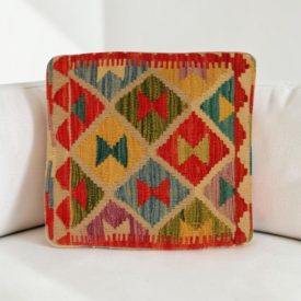 Kilim párnahuzat 40x40 kézi készítésű etnikai párna