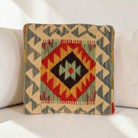 Kilim párnahuzat 40x40 kézi készítésű etnikai párna