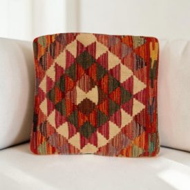 Kilim párnahuzat 40x40 kézi készítésű etnikai párna
