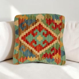 Kilim párnahuzat 40x40 kézi készítésű etnikai párna