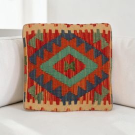 Kilim párnahuzat 40x40 kézi készítésű etnikai párna