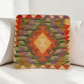Kilim párnahuzat 40x40 kézi készítésű etnikai párna