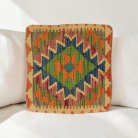 Kilim párnahuzat 40x40 kézi készítésű etnikai párna