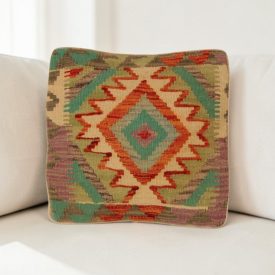 Kilim párnahuzat 40x40 kézi készítésű etnikai párna