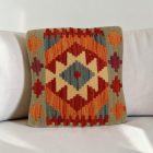 Kilim párnahuzat 40x40 kézi készítésű etnikai párna
