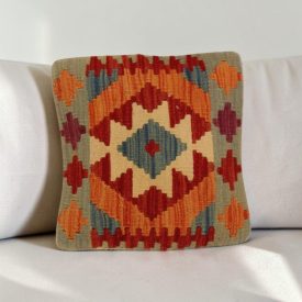 Kilim párnahuzat 40x40 kézi készítésű etnikai párna