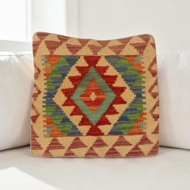 Kilim párnahuzat 40x40 kézi készítésű etnikai párna