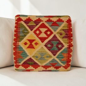 Kilim párnahuzat 40x40 kézi készítésű etnikai párna