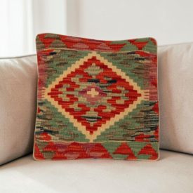 Kilim párnahuzat 40x40 kézi készítésű etnikai párna
