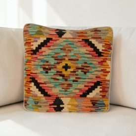 Kilim párnahuzat 40x40 kézi készítésű etnikai párna