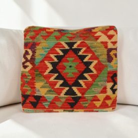 Kilim párnahuzat 40x40 kézi készítésű etnikai párna