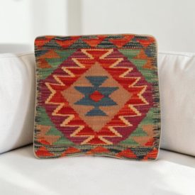 Kilim párnahuzat 40x40 kézi készítésű etnikai párna