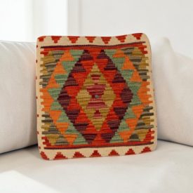 Kilim párna 45x45 kézi készítésű etnikai párnahuzat