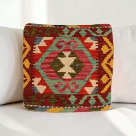 Kilim párna 40x40 kézi készítésű etnikai párnahuzat