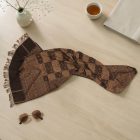 Elegán női férfi sál 215x105 barna autentikus mintával