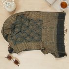 Elegáns sál 215x105 zöld vékony női férfi sál